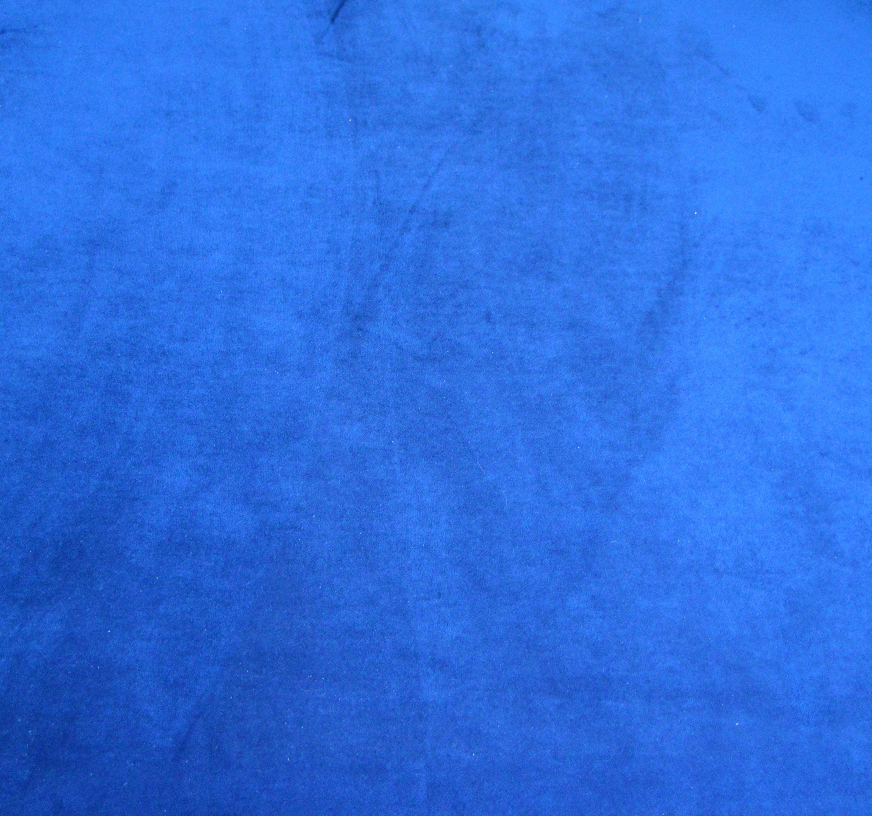 Square Fixed Top Cushion Footstool in Blue Velvet  Fabric With Mahogany Turned Hardwood Legs