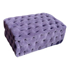Deep Buttoned All Over Large Footstool Upholstered In Casino Crush Plum Fabric