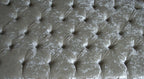 Hand Made Chesterfield Deep Buttoned Footstool in Cream Crushed Velvet With Mahogany Turned Hardwood Legs