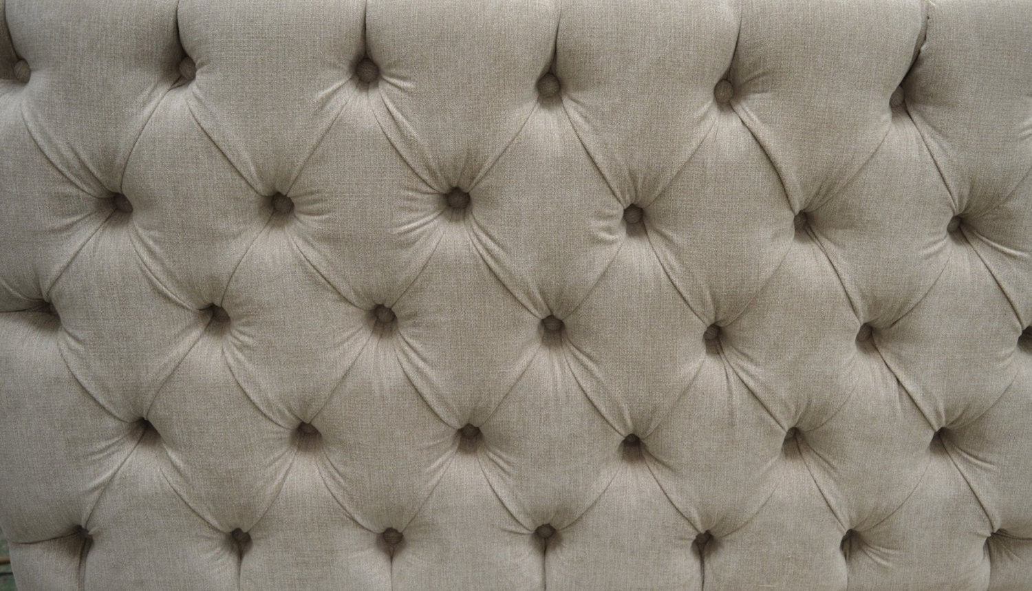 Chesterfield Style Deep Buttoned Footstool in Casino Crush Angora With Mahogany Legs