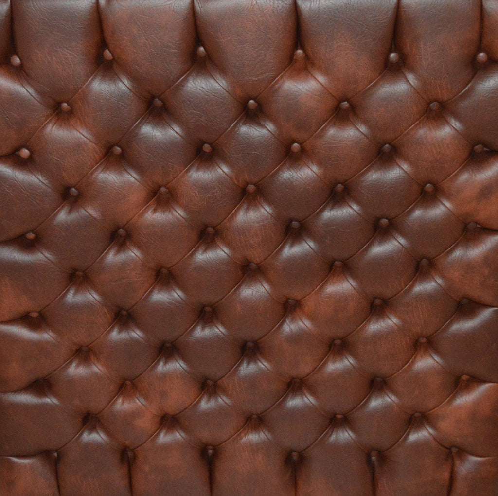 Fix To Wall 1mtr x 1mtr Deep Buttoned Headboard in Premium Chestnut Faux Leather