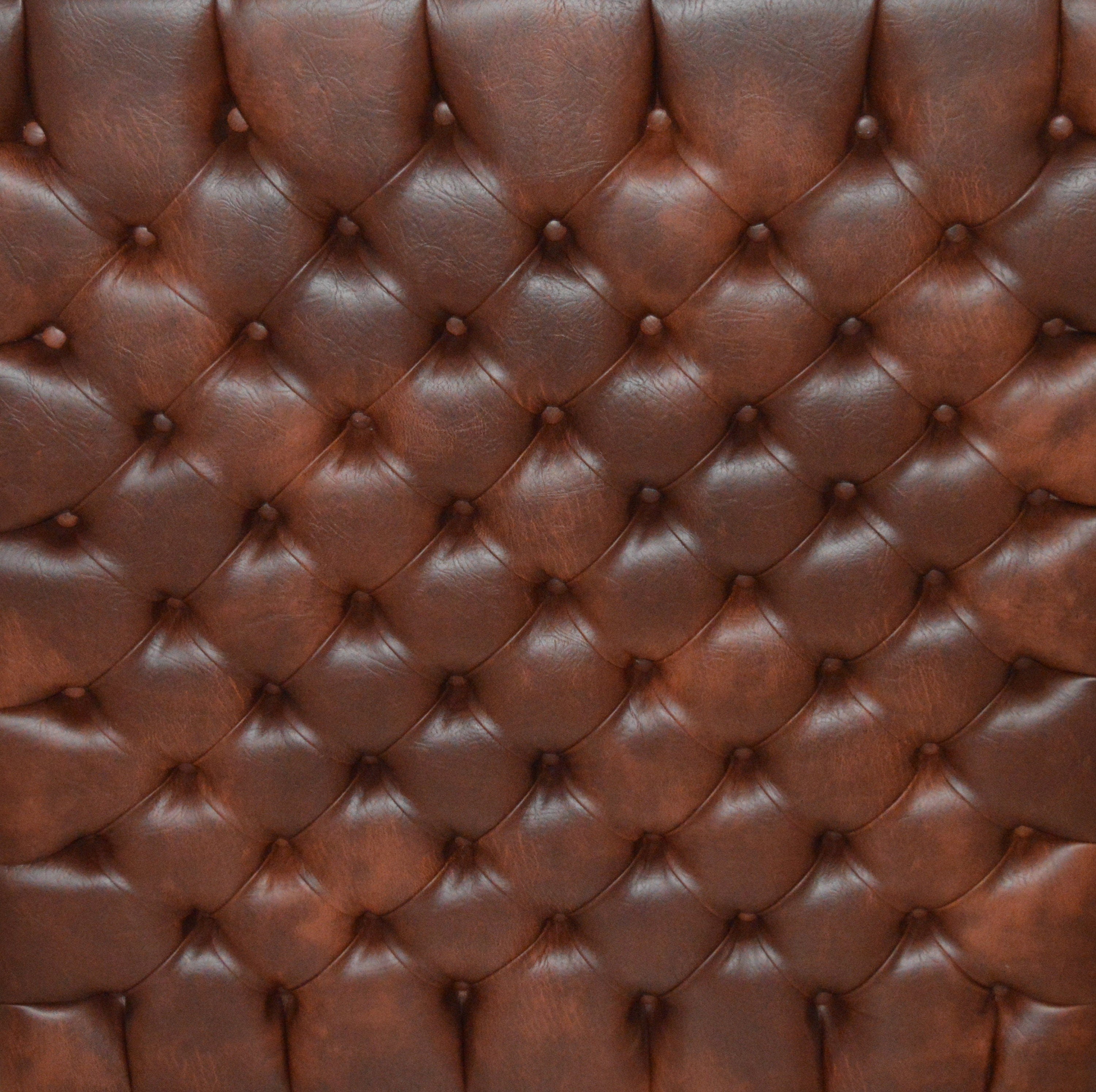 Fix To Wall 1mtr x 1mtr Deep Buttoned Headboard in Premium Chestnut Faux Leather