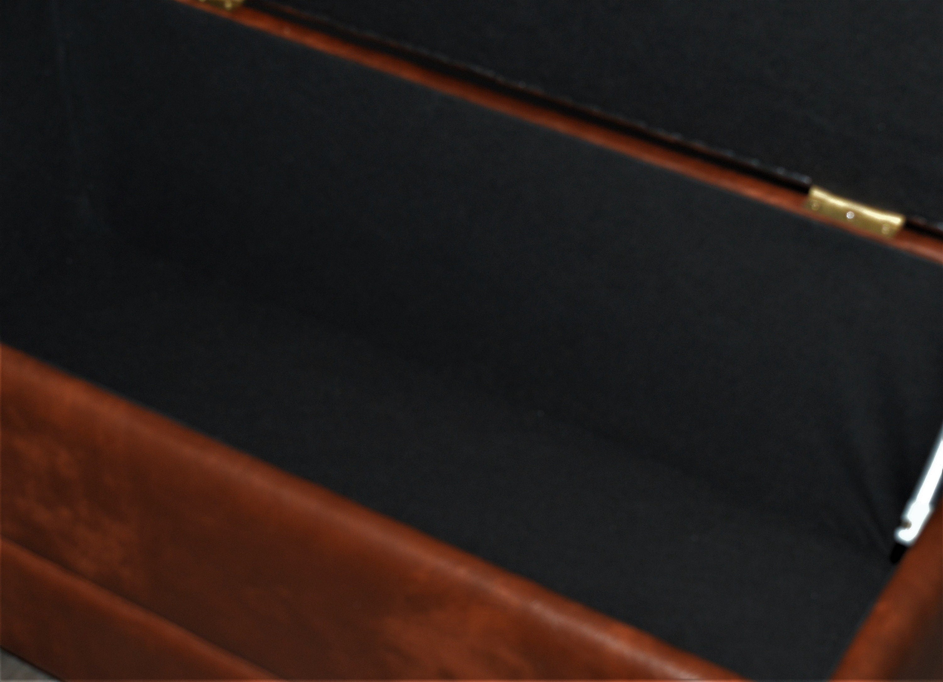 Chesterfield Style End of Bed Storage Bedding Box  in Premium Chestnut Faux Leather