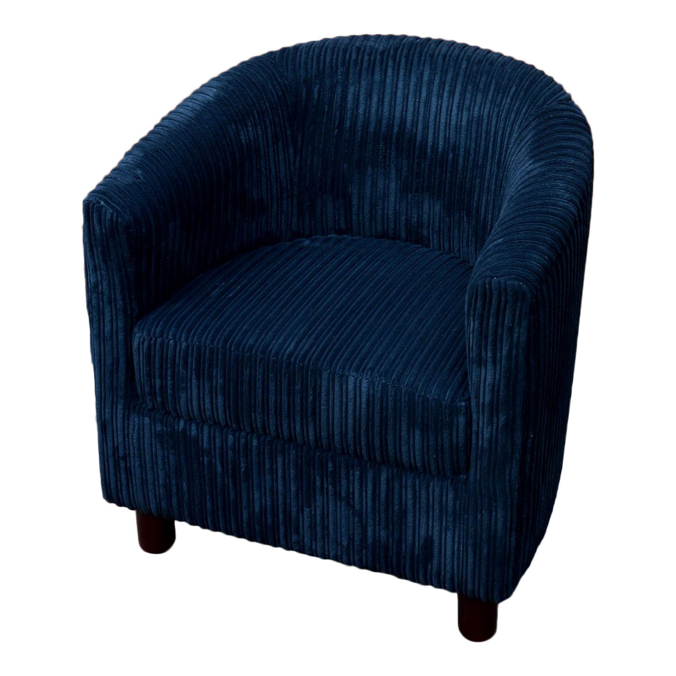 Tub Chair Upholstered in a Luxurious Black Jumbo Cord Fabric