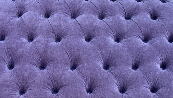 Deep Buttoned All Over Large Footstool Upholstered In Casino Crush Plum Fabric