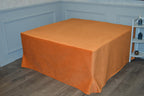 Extra Large Flat Top Removable Cover Footstool  in a Burnt Orange Velvet Fabric
