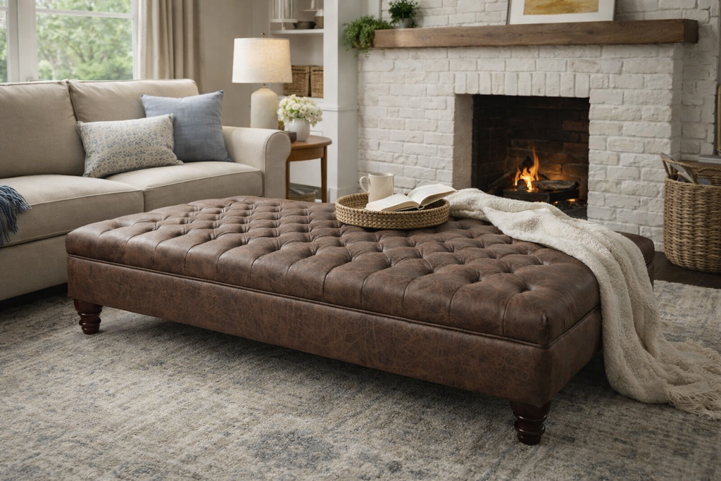 Super Size Chesterfield Footstools Made To Order