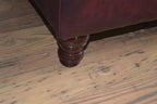 UK Made Chesterfield Deep Buttoned  Footstool With Storage in Premium Wine Faux Leather