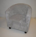Accent Tub Chair Upholstered in a Luxurious Silver Jumbo Cord Fabric