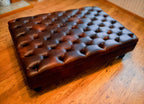 Handmade Premium Faux Leather Chesterfield Footstool – Ottoman/Coffee Table/Footrest - Easy Clean Surface