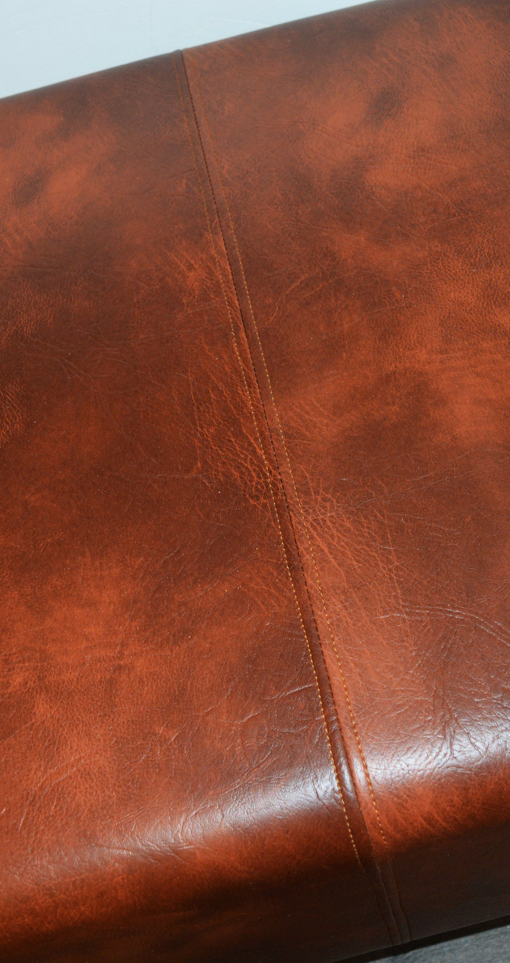 Bench Seating footstool 2str size upholstered in a Premium Chestnut Faux Leather