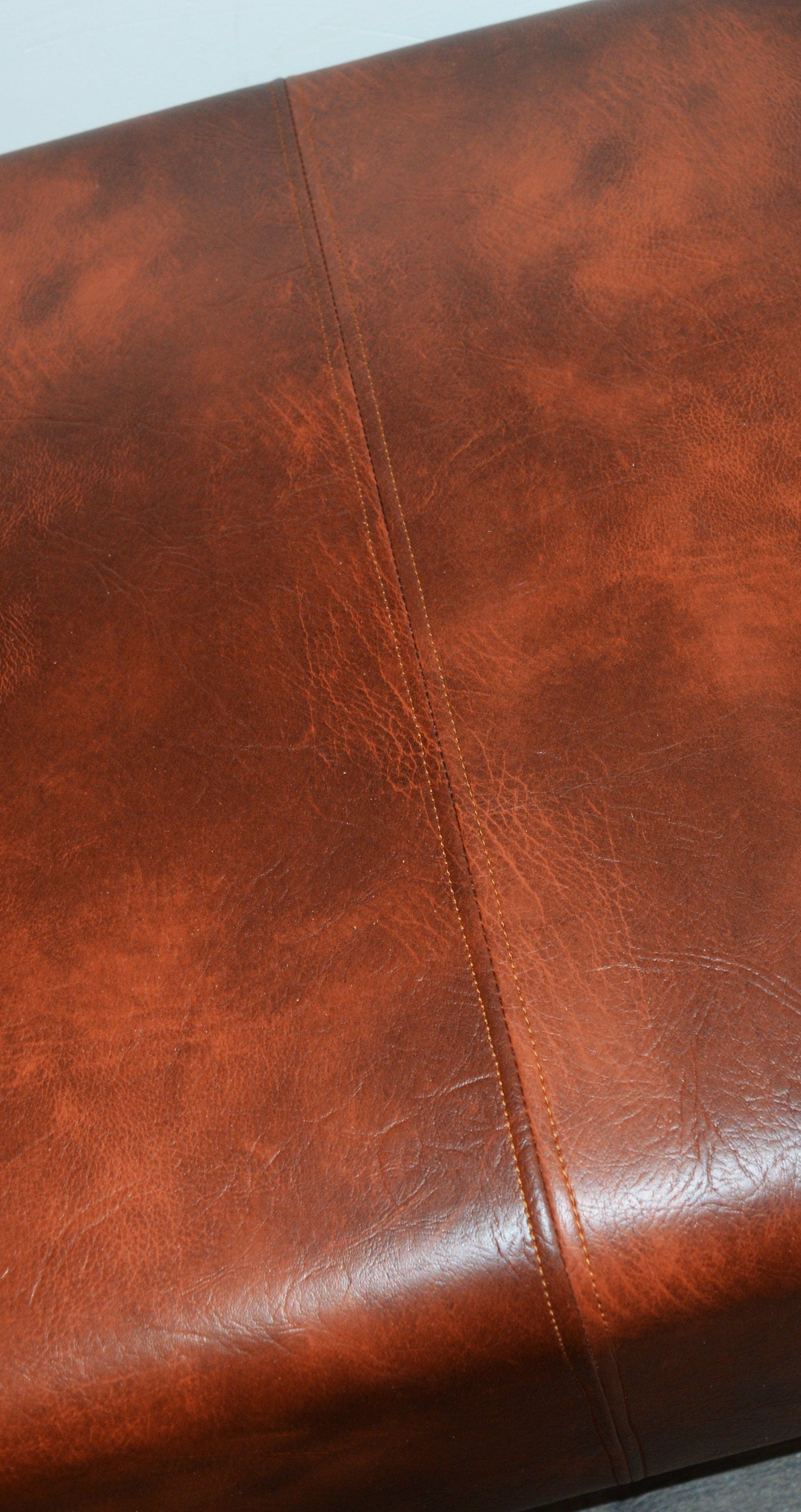 Bench Seating footstool 2str size upholstered in a Premium Chestnut Faux Leather