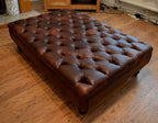 Handmade Premium Faux Leather Chesterfield Footstool – Ottoman/Coffee Table/Footrest - Easy Clean Surface