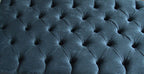 Chesterfield Deep Buttoned Footstool in  Crush Charcoal Fabric With Turned Wood Legs