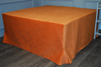Extra Large Flat Top Removable Cover Footstool  in a Burnt Orange Velvet Fabric