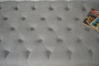 Seating Style Chesterfield Deep Buttoned Footstool in Casino  Silver With Hairpin Legs