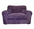 UK Made Cuddle Chair Upholstered In Casino  Plum Velvet Fabric