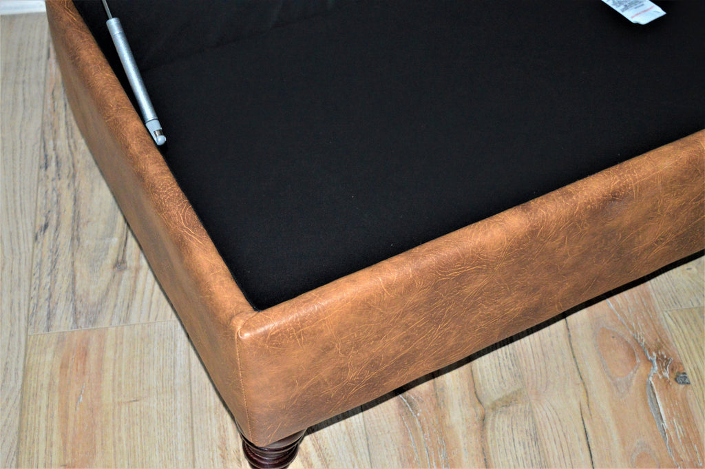 Handmade Premium Faux Leather Tan Chesterfield Footstool – Ottoman/Coffee Table/Footrest with Storage - Easy Clean