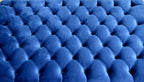 Chesterfield Extra Large Deep Buttoned Footstool in Royal Blue Velvet  With Turned Hardwood Legs