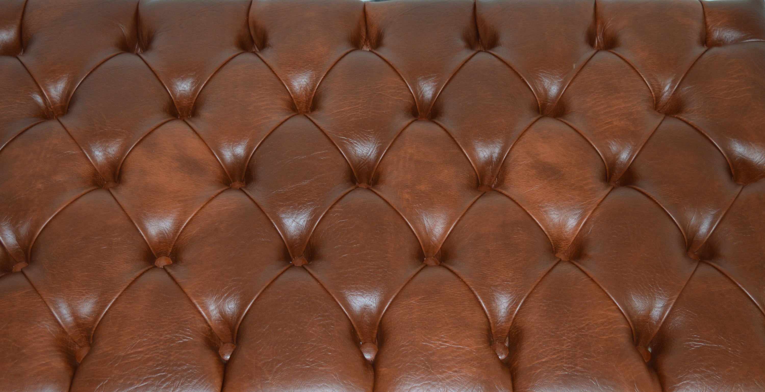 Chesterfield Deep Buttoned Footstool With Storage in Premium Chestnut Faux Leather