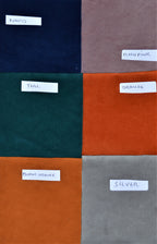 Extra Large Flat Top Removable Cover Footstool  in a Burnt Orange Velvet Fabric
