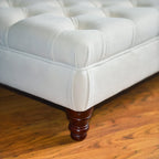 Handmade Velvet Chesterfield Footstool – Multifunctional Ottoman/Coffee Table/Footrest – Wipe Clean – Extra Large