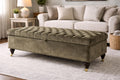 Super Size Handcrafted Eco Velvet Storage Chesterfield Footstool