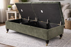 Super Size Handcrafted Eco Velvet Storage Chesterfield Footstool