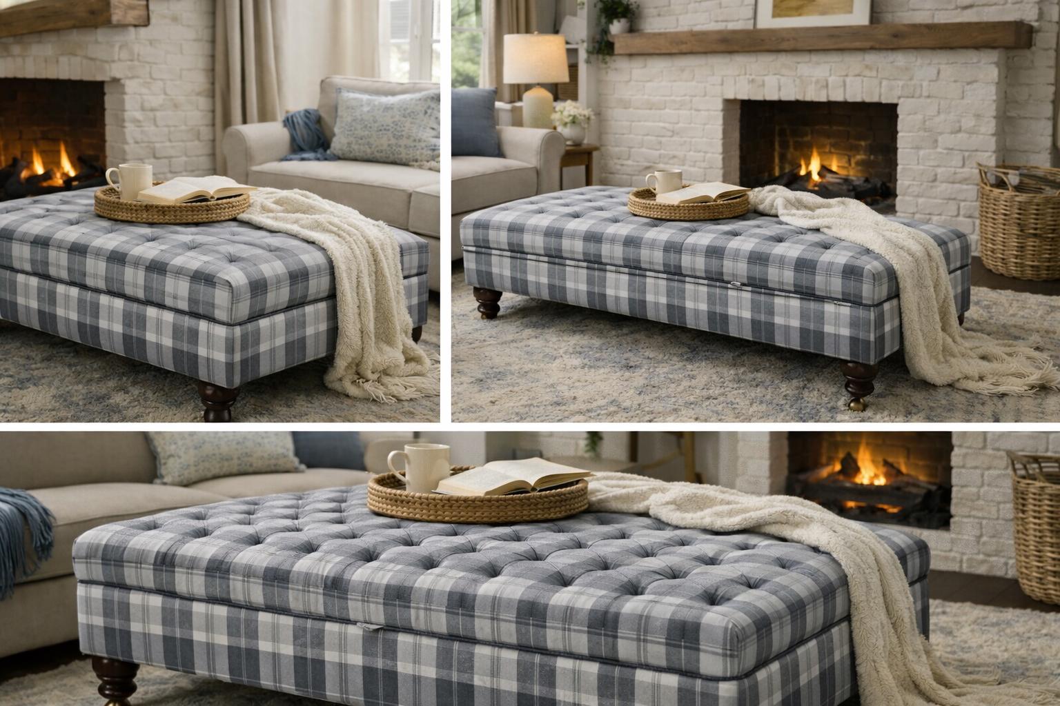 Super Size Handcrafted Chesterfield Footstool