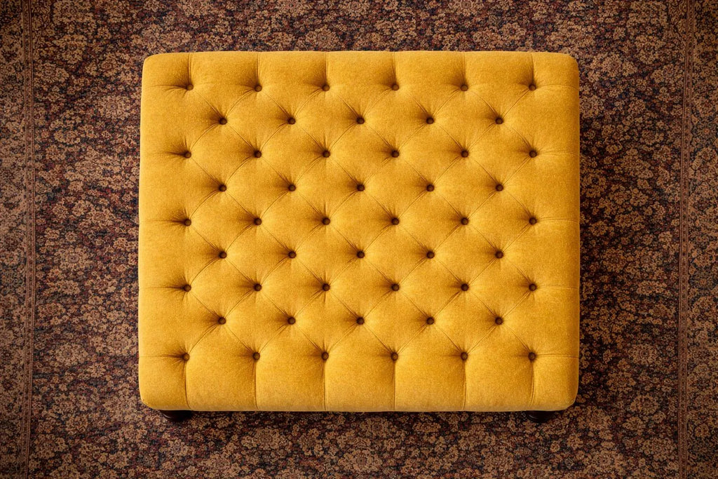 Chesterfield Square Deep Buttoned Footstool | Handmade