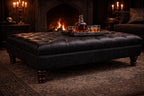 Chesterfield Faux Suede Footstool | Handmade Ottoman & Coffee Table