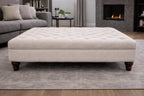 Large Chesterfield Eco Velvet Footstool | Handmade Ottoman & Coffee Table