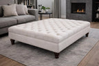 Large Chesterfield Eco Velvet Footstool | Handmade Ottoman & Coffee Table