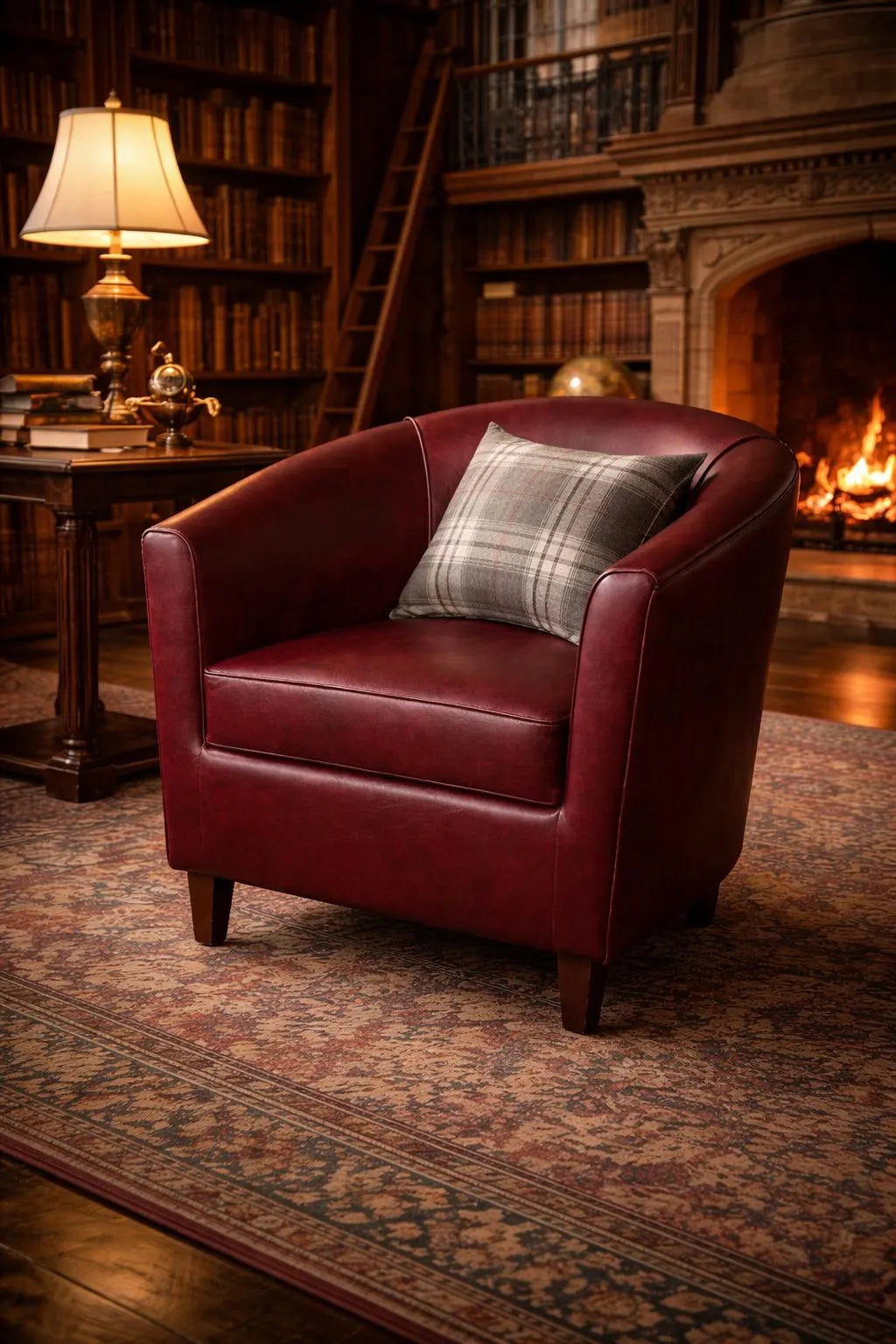 Upholstered Tub Chair | Handmade Faux Leather