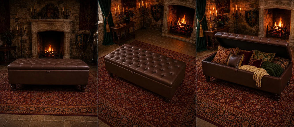 Chesterfield Storage Footstool | Handmade Ottoman & Coffee Table