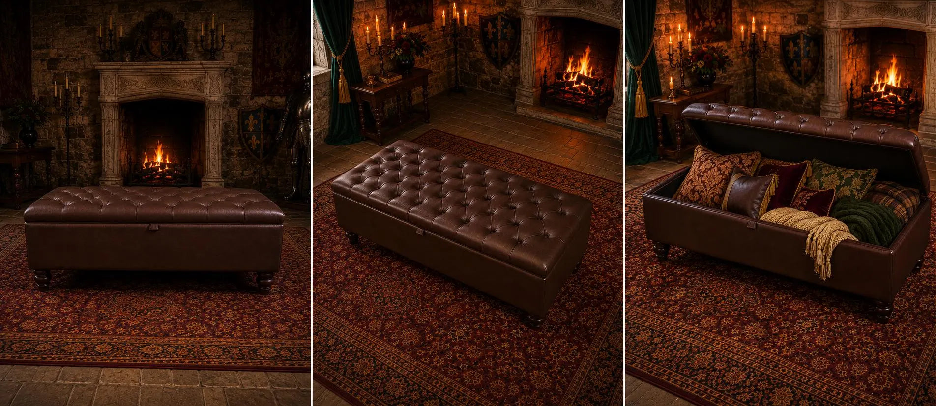 Chesterfield Storage Footstool | Handmade Ottoman & Coffee Table